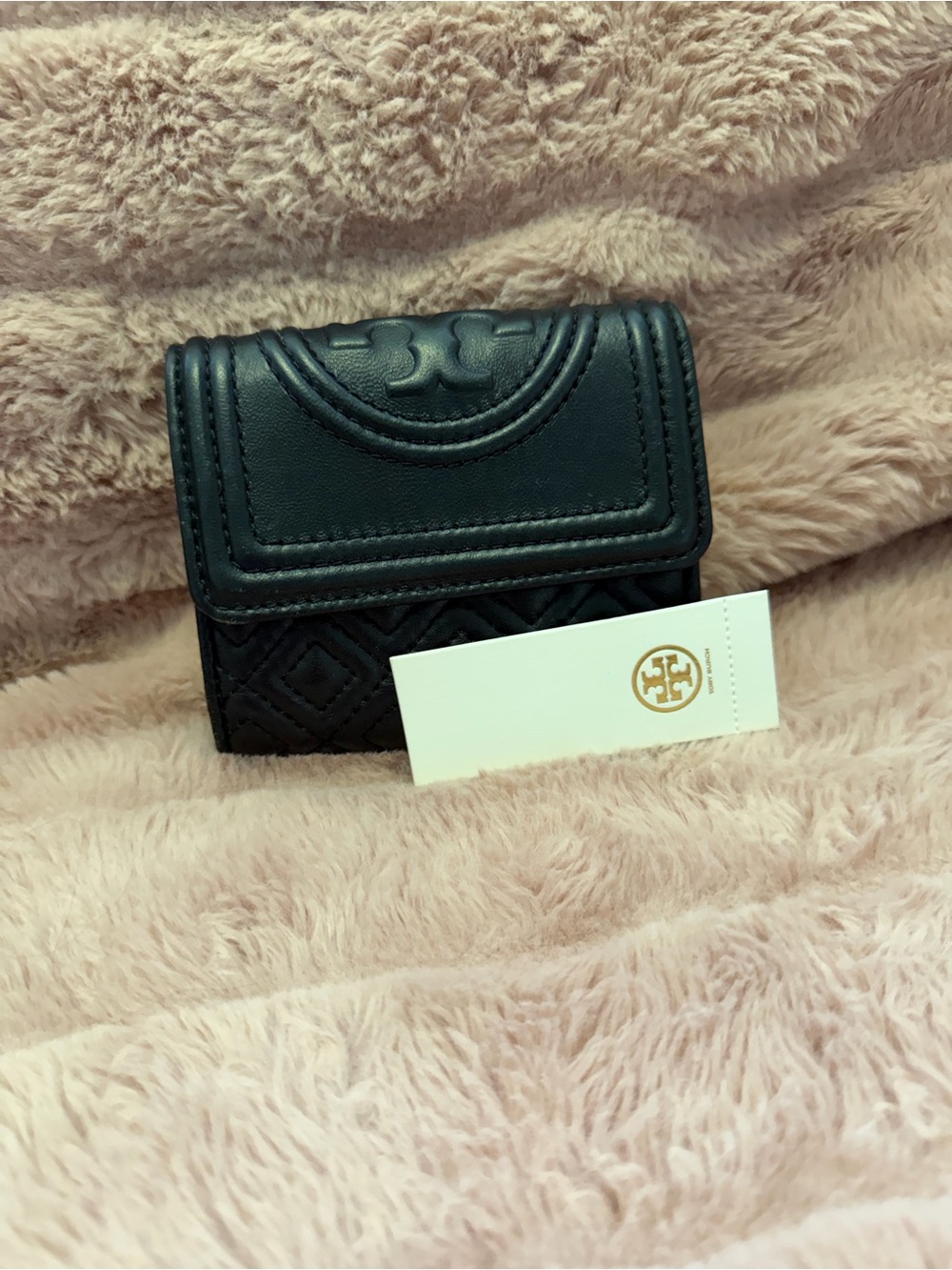 Tory Burch Black Quilted Leather Wallet